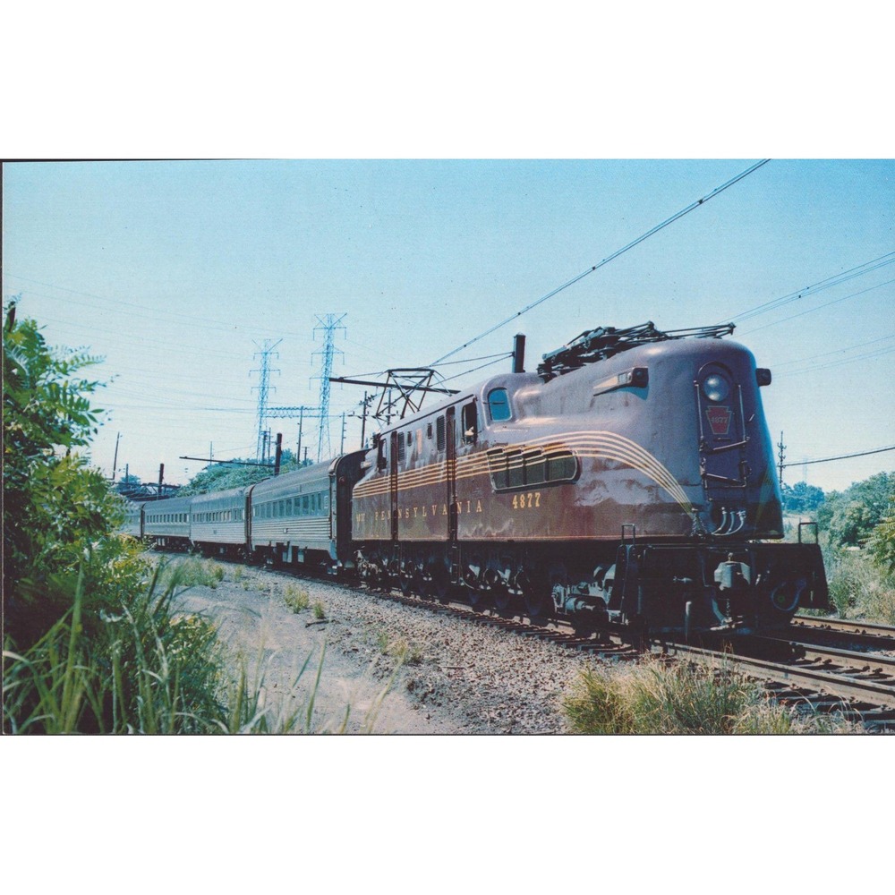 PRR GG1 4877 Jersey G Locomotive South Amboy NJ Don Wood Super Postcard 1981
